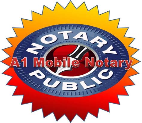A1 mobile notary - Mobile Notary: Serving the Central Florida area; Services we offer: Affidavits, Child travel consent forms, Power of Attorney, I9 verification, ... A1 Tax and Notary Service uses the information you provide in order to complete the required documents and application materials. No representations or warranties, expressed or implied, are given ...